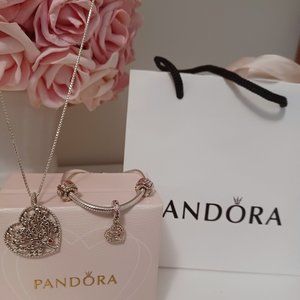 PANDORA TREE OF LOVE SET - Necklace & Bracelet